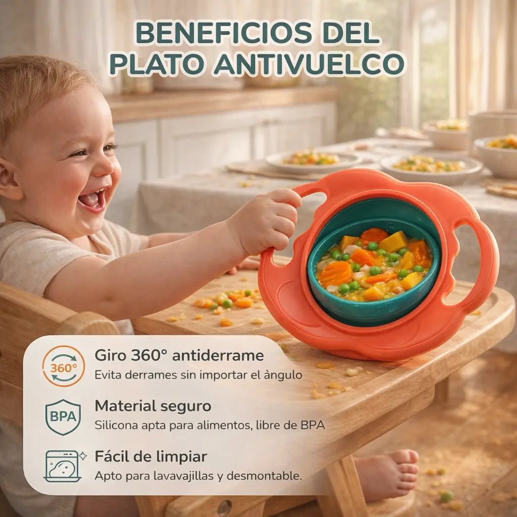 PROMO 2x1 Plato Para Bebe Antiderrame Giratorio